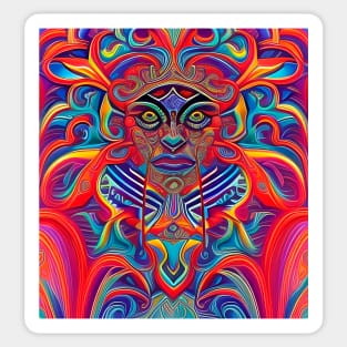 New World Gods (7) - Mesoamerican Inspired Psychedelic Art Sticker